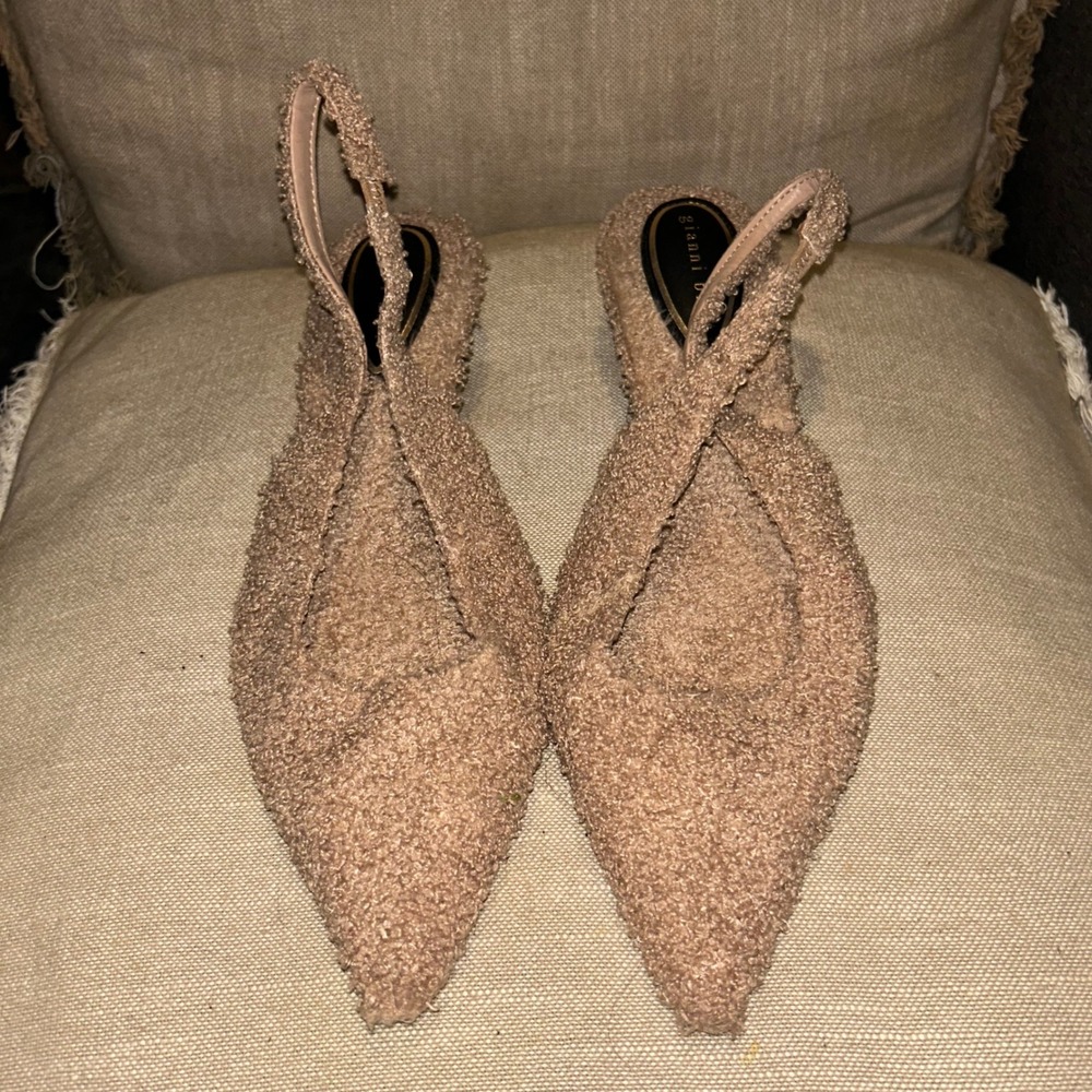 Gianni Bini Boucle Slingback Kitten Heels 9.5 Pointed Toe Coquette Y2K
